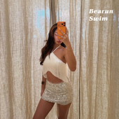 度假风流苏挂脖上衣女2026新款 BEARUN SWIM 性感辣妹抹胸吊带背心