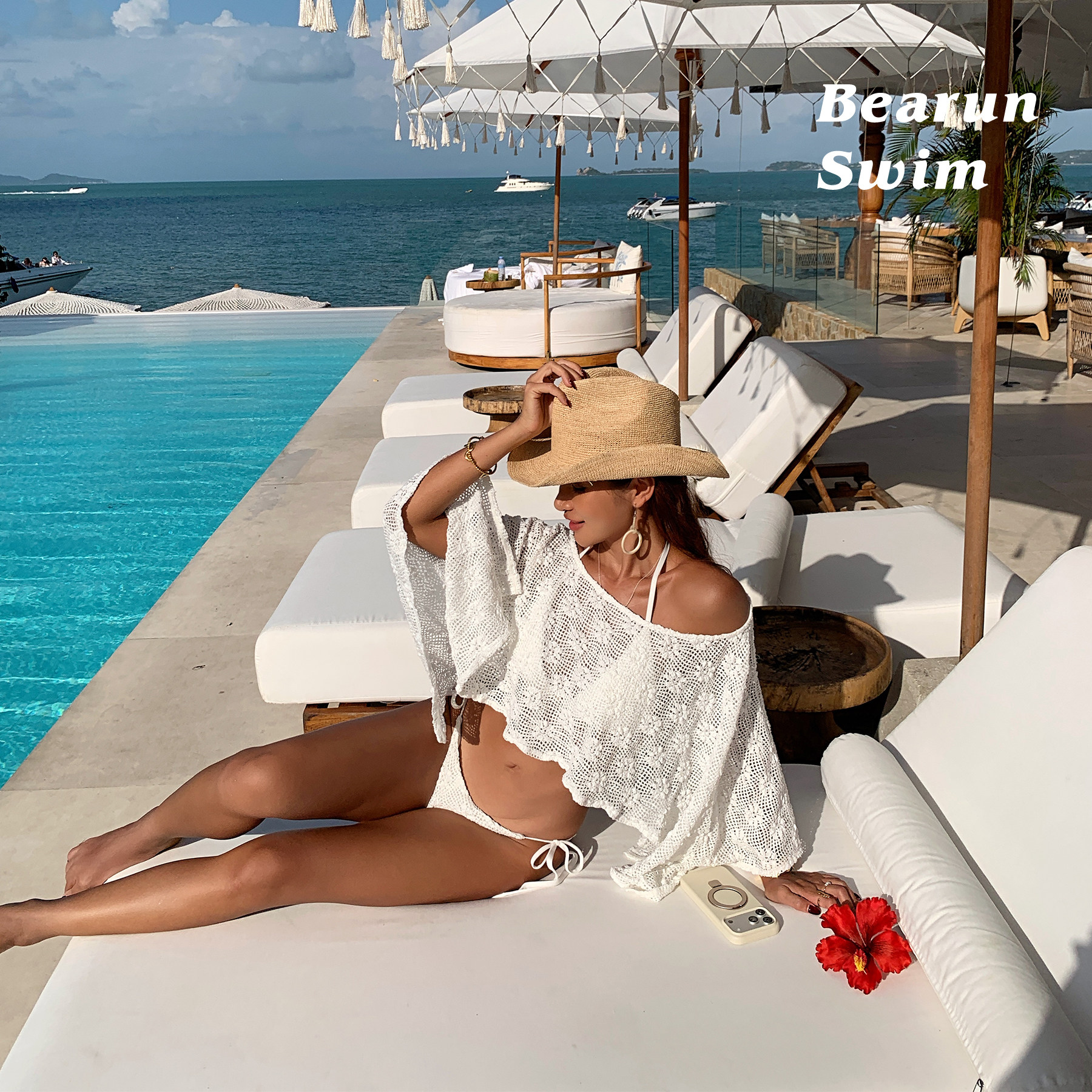 BEARUN SWIM 不规则比基尼外搭罩衫2026新款海边度假防晒T恤上衣