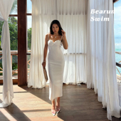 SWIM 白色法式 连衣裙女2025春季 BEARUN 新款 设计感吊带长裙裙子