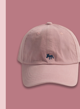 TURN2SPRING 小众设计感 韩版可爱小狐狸刺绣棒球帽 鸭舌帽