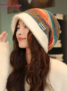 TURN2SPRING 小众设计感 日系秋冬大头围堆堆帽百搭 冷帽