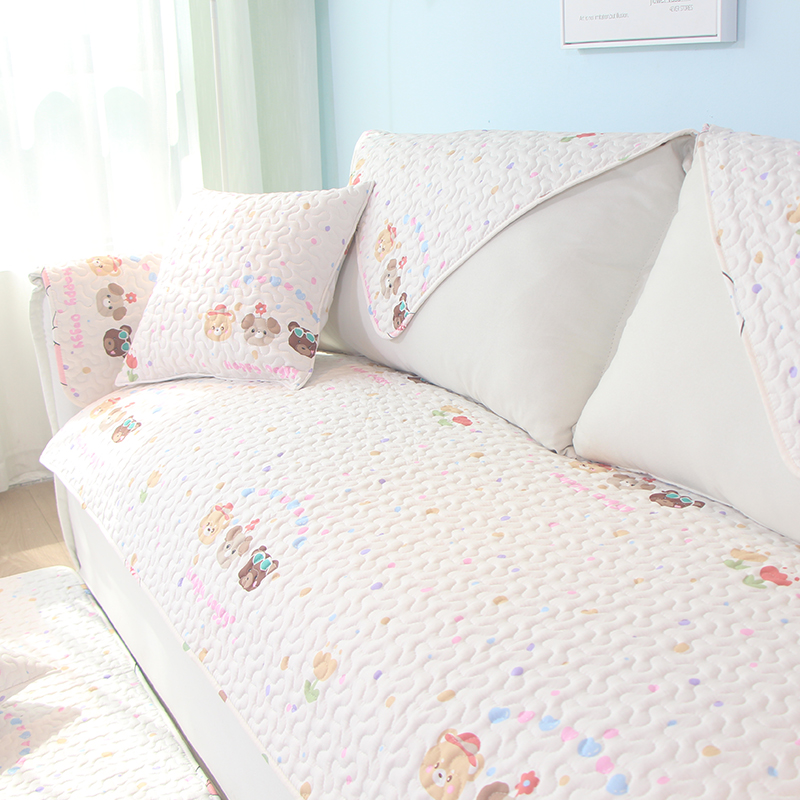 全棉简约现代沙发垫四季通用定制