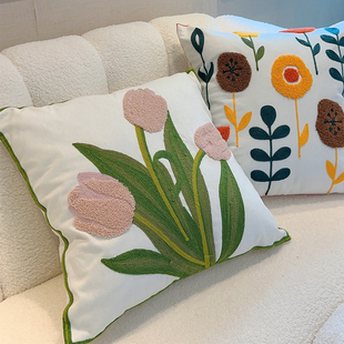 北欧客厅沙发抱枕套靠垫田园样板间床头靠背靠枕抱枕套子四季通用