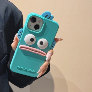 搞怪立体丑鱼汉顿适用iPhone16promax手机壳苹果15pro新款14Pro可爱卡通人鱼13趣味17防摔保护套小众硅胶软壳