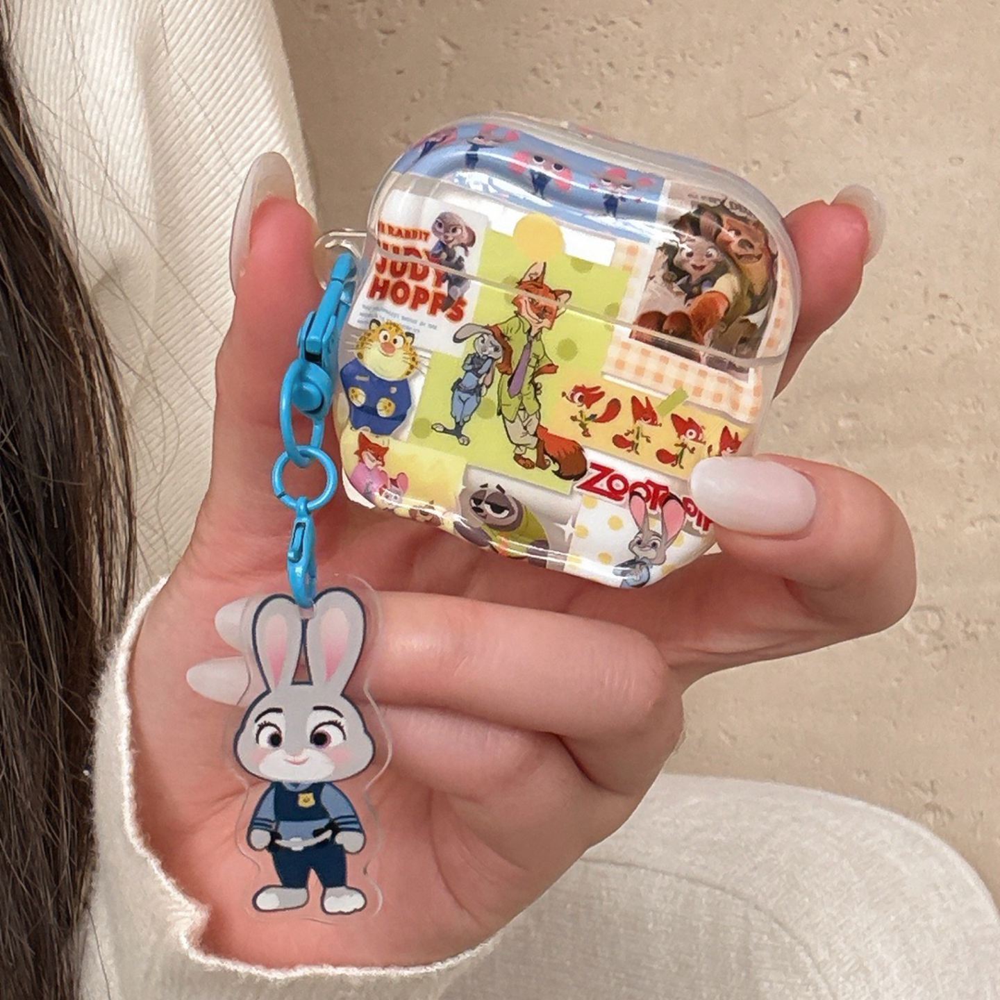 趣味可爱朱迪尼克插画airpods4保护套适用苹果pro2二代耳机壳无线蓝牙airpod pro3耳机盒1代