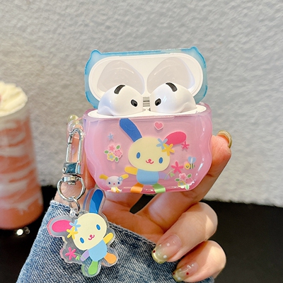 可爱卡通小兔花朵适用airpods4代保护套airpodspro3代耳机套苹果airpods3代5代无线蓝牙二代三代耳机壳软外壳