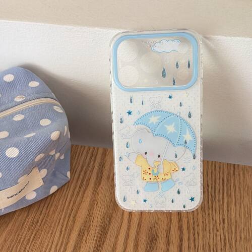 ins韩风可爱雨伞大象适用苹果17手机壳iPhone17Promax新款16高级感15保护套硅胶防摔全包銮金双层14/13外壳