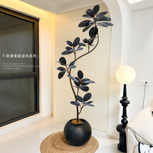 黑金刚仿真绿植高端轻奢植物装饰室内客厅落地摆件假花仿真花摆设
