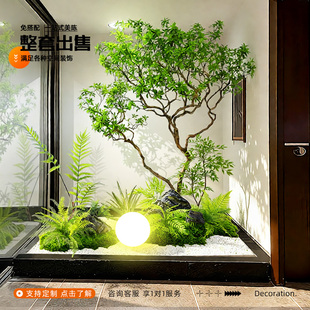 高端马醉木仿真植物造景橱窗室内装饰树大型假树景观楼梯下橱窗