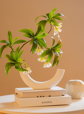 仿真绿植客厅高级感仿生花餐桌装饰品花艺摆件直播间假花摆设盆栽