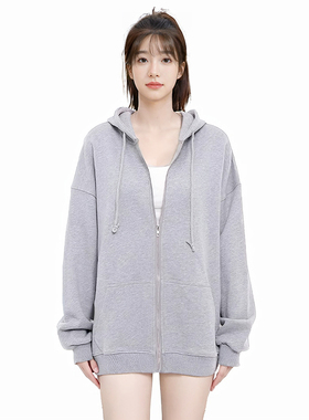 BM卫衣女2025新款连帽美式高街宽松oversize上衣bm卫衣外套女春秋