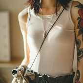 马登美式 白色薄透气工字背心健身打底通勤内搭吊带外穿无袖 上衣女