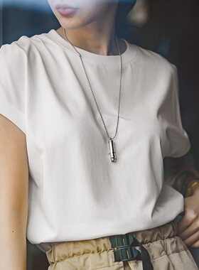 马登美式冰丝薄款T恤白色正肩短袖小个子内搭基础打底上衣女士夏