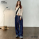显瘦长裤 马登冰丝牛仔裤 天丝休闲春季 阔腿裤 女 松紧腰抽绳设计薄款