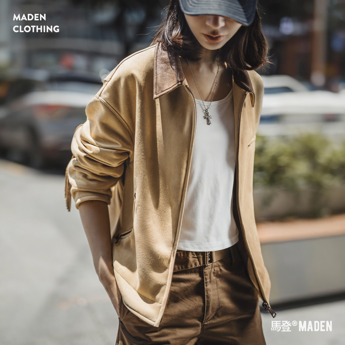 【麂皮绒面底特律外套】巴恩风