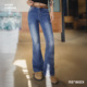 喇叭裤 马登复古微喇Baby蓝牛仔裤 浅春系显身材水洗棉弹修身 子春女