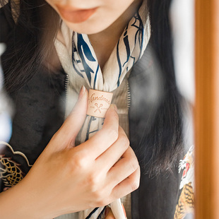 马登美式 复古航海图方巾扣饰品阿美咔叽头巾领巾手帕文艺发带女