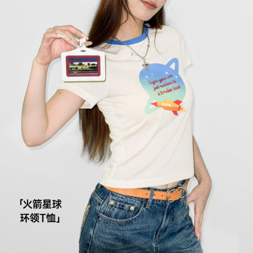 【火星地球】美式印花短袖t恤