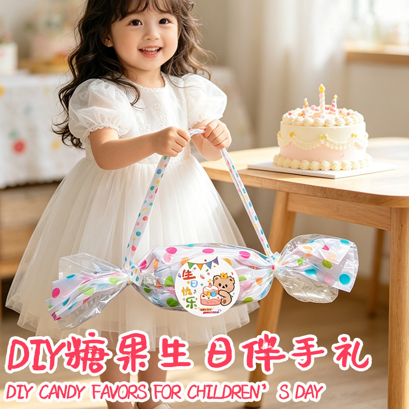 幼儿园生日礼品袋diy糖果礼袋包装袋小礼物手提袋儿童伴手礼创意