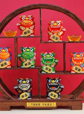 狮三百狮子摆件春节开业店铺摆件