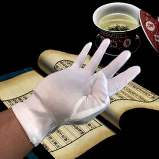 白色腈涤纶手套工作业礼仪尼龙劳防护保检阅兵手套耐磨薄男女户外