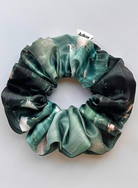 Achen/野玫瑰梵高油画大肠发圈高级手作发圈气质缎面发饰头绳原创