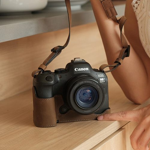 佳能r62真皮保护套牛皮R50R8R63