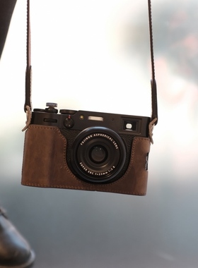 富士X100VI保护套XT50牛皮底座XM5XT5XE5相机包XT30三代皮套配件