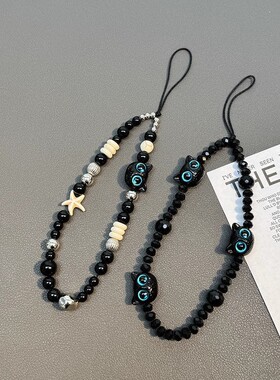 怪兽猫咪手机链手腕挂绳挂链ccd相机挂件链条diy手工串珠挂饰卡通