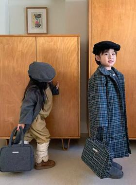 韩国儿童装个性公文小方拎包设计师款