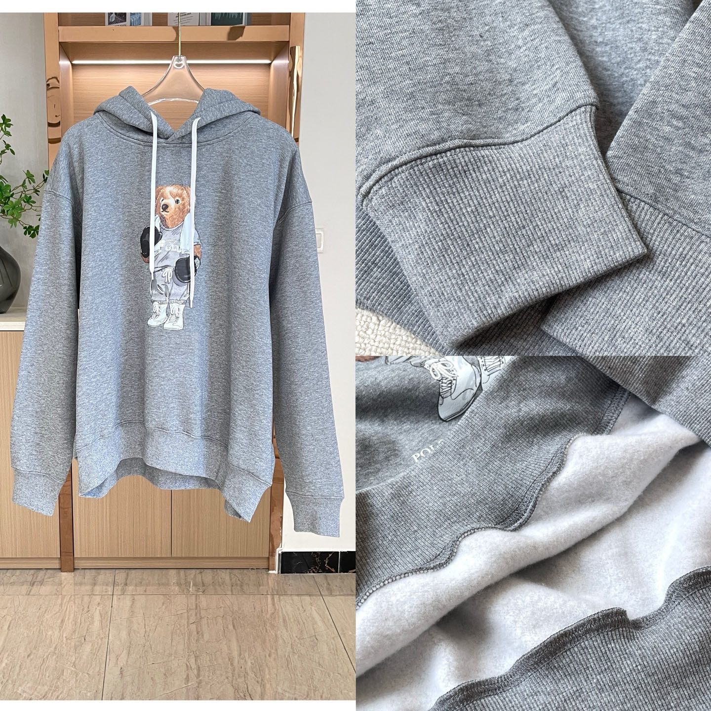小熊提花女装 宽松版型连帽加绒卫衣 秋冬新款帽衫00808