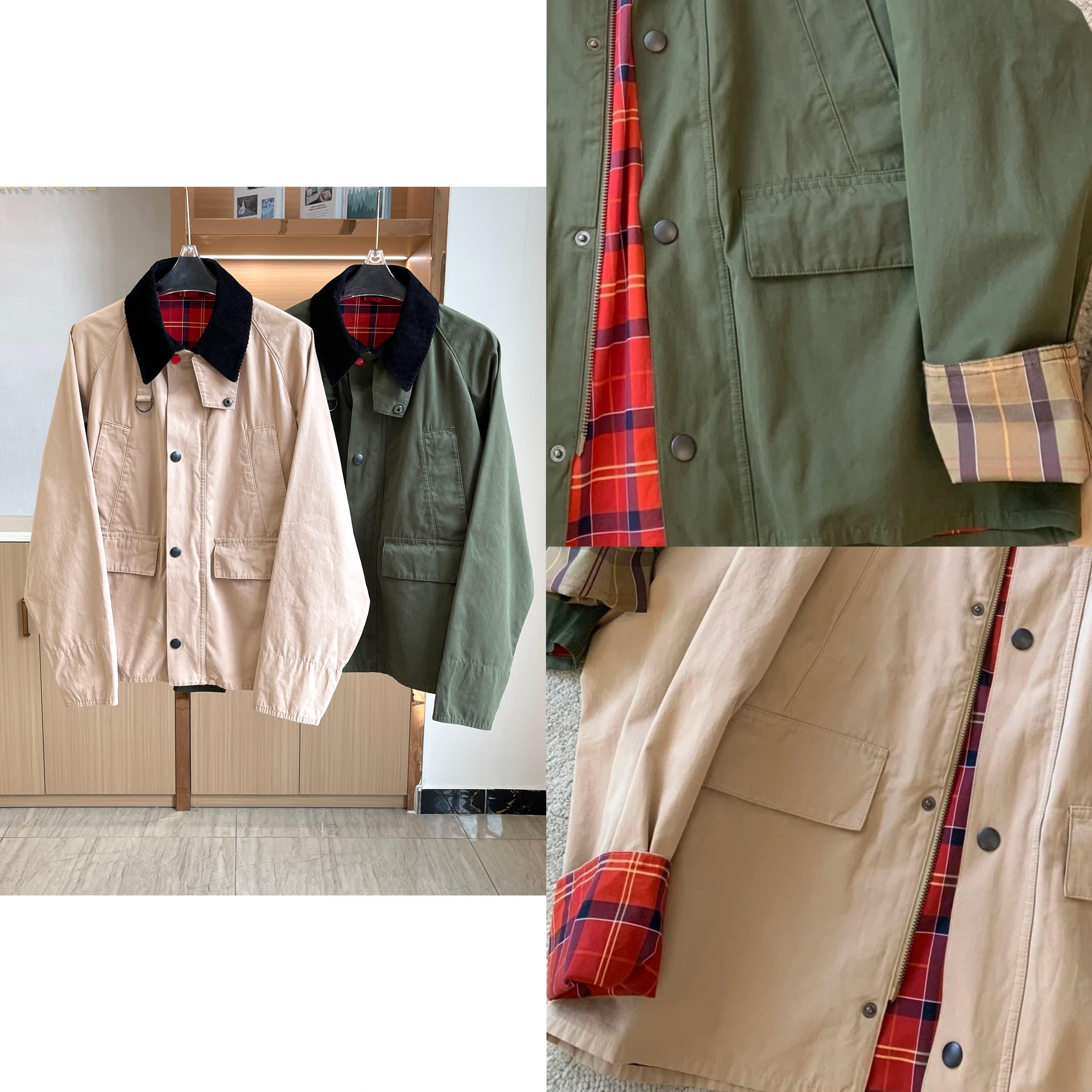 bar复古时髦撞色风衣开衫夹克