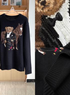 R~渠道货   秋冬新款女装羊毛针织衫圆领上衣男女同款00209