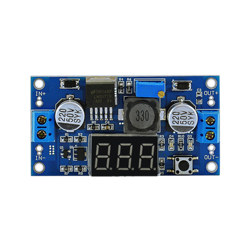 DC-DC升压可调稳压电源模块带数显数字电压表显示LM2577 3A输出
