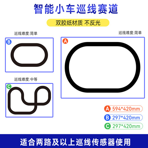 智能小车循迹赛道跑道黑白线地图