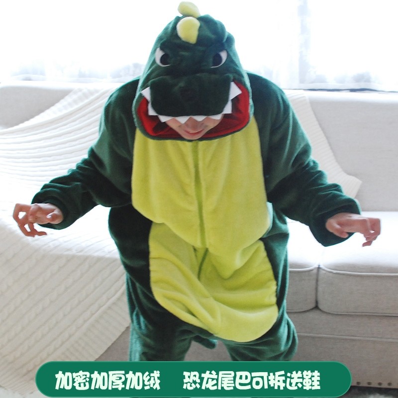 恐龙连体睡衣龙猫动物法兰绒卡通动漫男女情侣成年学生可爱加厚冬