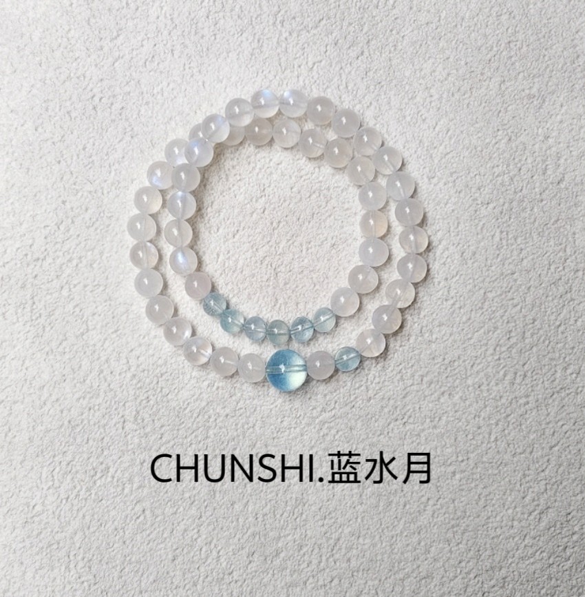 春莳.「蓝水月」原创天然蓝月光手链