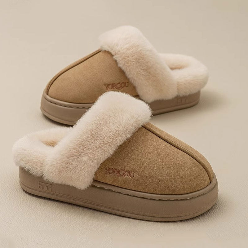 智庭厚底保暖简约居家抗寒棉拖