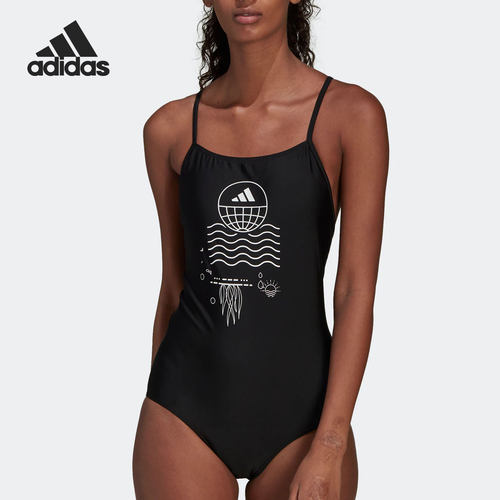 阿迪达斯三角连体专业泳衣女