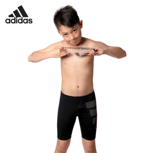 adidas阿迪达斯游泳衣儿童小童男孩专业竞技中大童五分泳裤男童