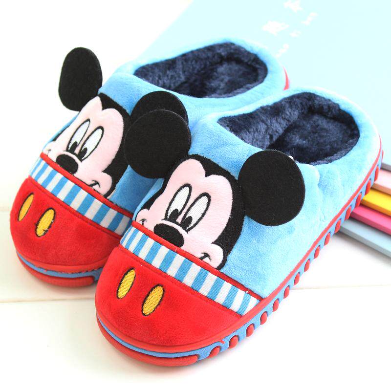 Pantoufles enfants en suède DISNEY pour hiver - semelle autre - Ref 1034752 Image 3