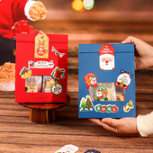 圣诞牛皮纸袋纽扣饼干雪花酥牛轧糖果点心曲奇ins开窗包装 袋礼盒