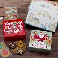 Красная рождественская пряничная коробка nougat biscuits яичный желток лунный пирог Упаковка с поперечной коробкой упаковка.