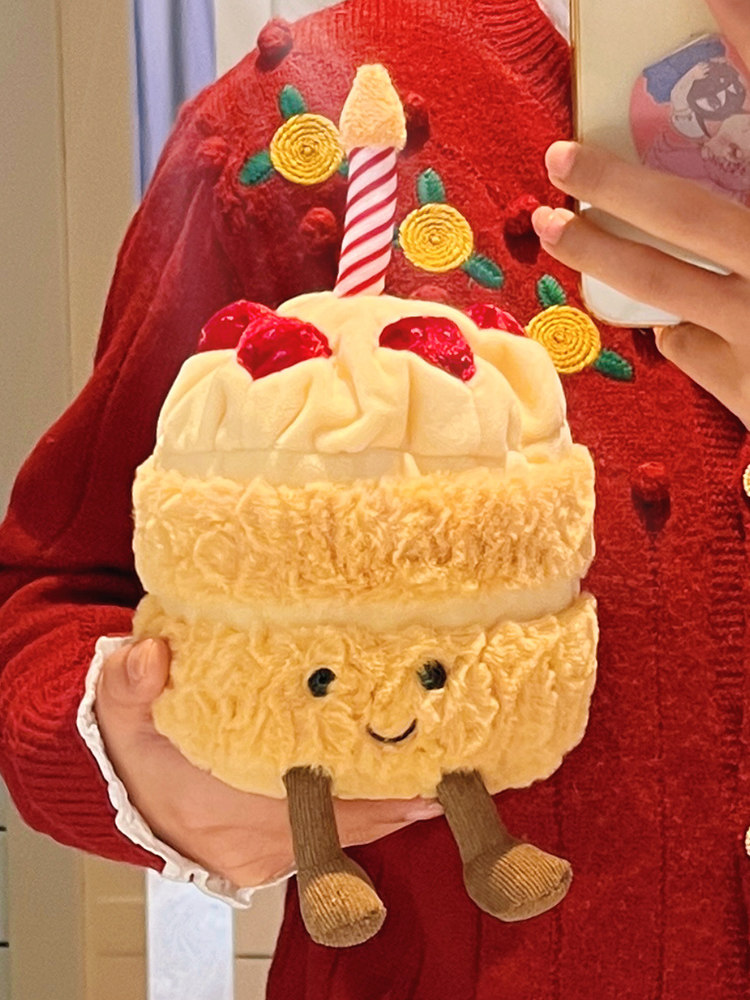 생일 케이크 인형 플러시 장난감 귀여운 재미 재미 있은 인형 소녀 인형 장식 크로스 새해 선물