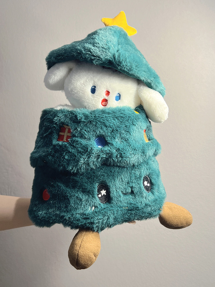 圣诞节礼物捉迷藏公仔马克小狗狗毛绒玩具图布娃娃圣诞树玩偶女生