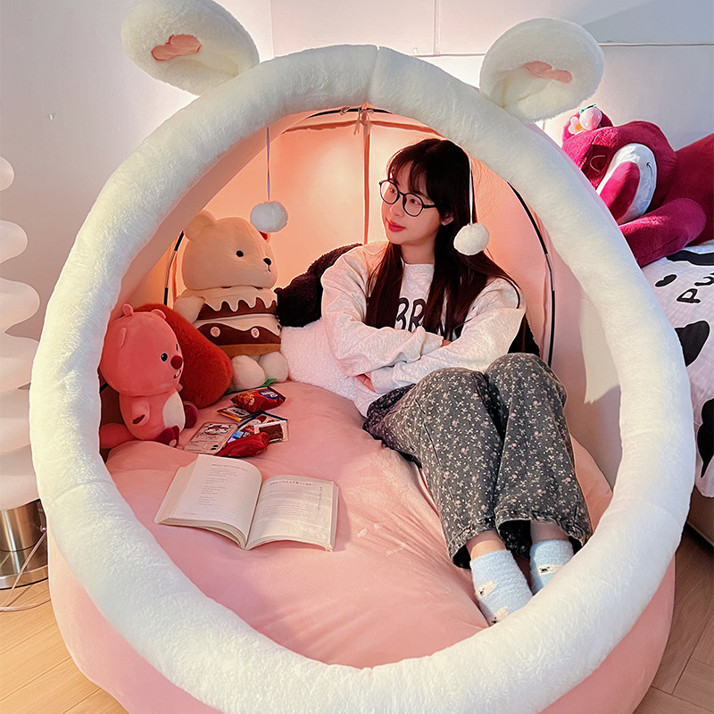 人类猫窝超大号抱枕女生睡觉儿童小狗窝生日礼物毛绒懒人睡袋玩具