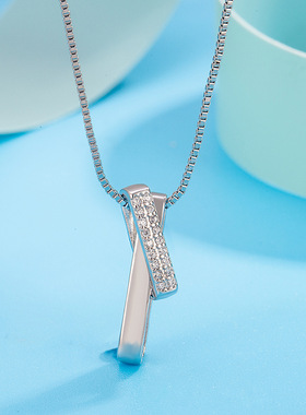 简约几何交叉环环相扣项链 ins冷淡风时尚通勤小众气质个性锁骨链