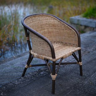 知秋椅侘寂凤巴蜀青藤编织靠背椅书桌阳台茶室电脑单人休闲办公椅
