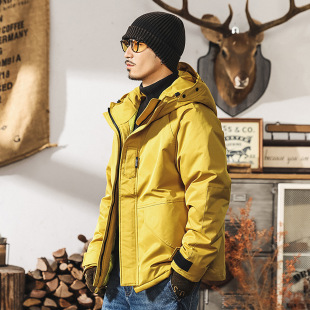 加肥加大码羽绒服高充绒蓬松男冬加厚美式复古户外工装外套200斤