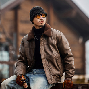 加大码充绒90%纯白鸭绒羽绒服男士冬季加厚保暖毛领机车皮衣外套